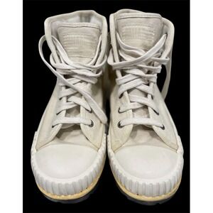 Palladium White Canvas High Top Boots Lug Sole Streetwear EU 42 US 10 Gorpcore